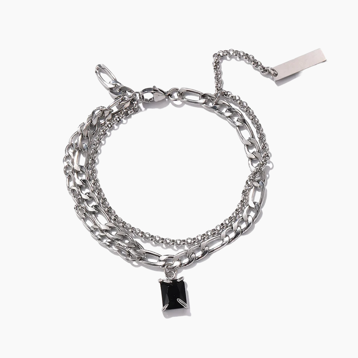 Black Square Layered Bracelet