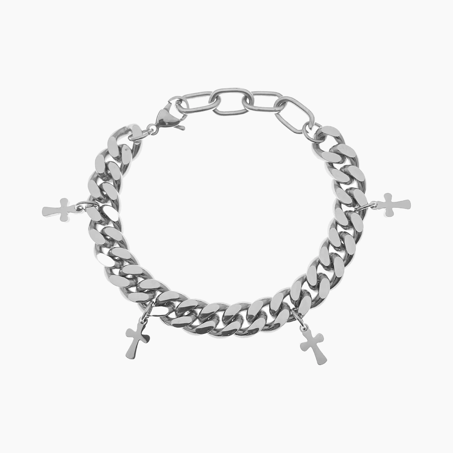 Cross Charm Cuban Bracelet