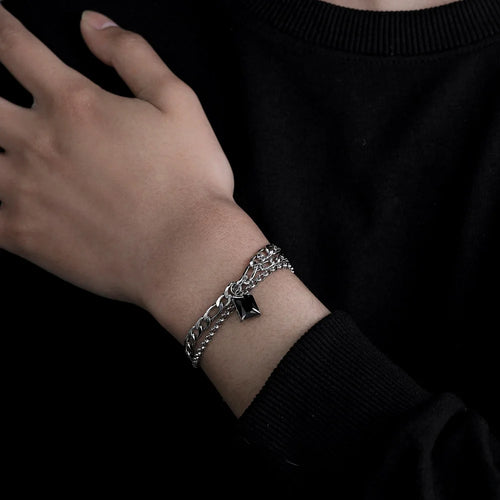 Black Square Layered Bracelet