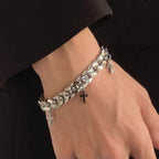 Cross Charm Cuban Bracelet