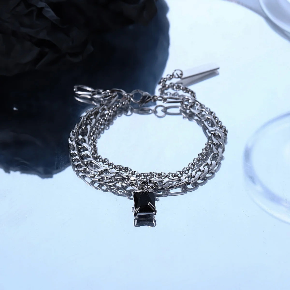 Black Square Layered Bracelet